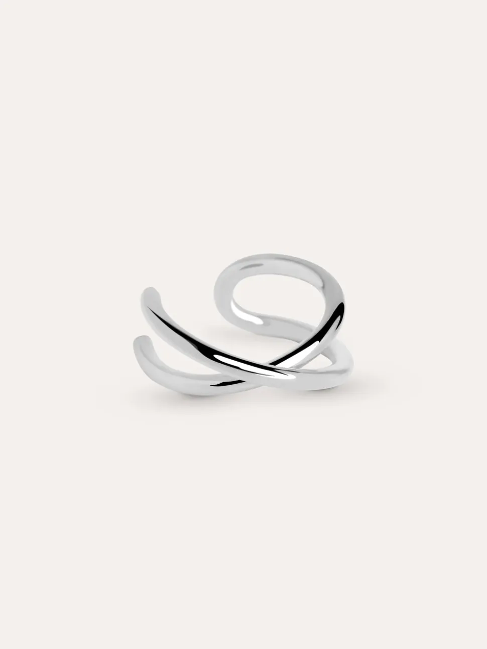 Pendiente Suelto Ear Cuff Cross Plata