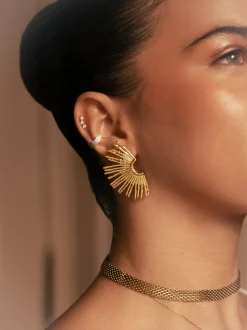 Pendiente Suelto Ear Cuff Scarlett Baño Oro