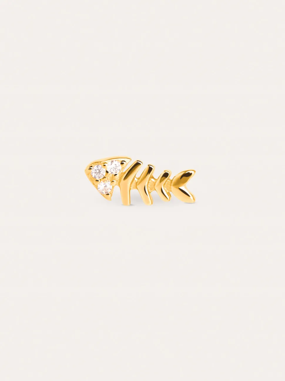 Pendiente Suelto Fishbone Spark Baño Oro