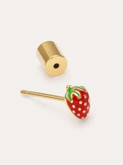 Pendiente Suelto Fresa Baño Oro