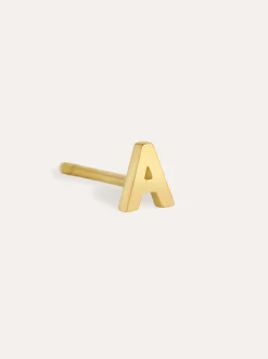Pendiente Suelto Letter Plata Baño Oro