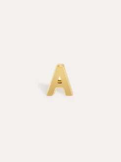 Pendiente Suelto Letter Plata Baño Oro