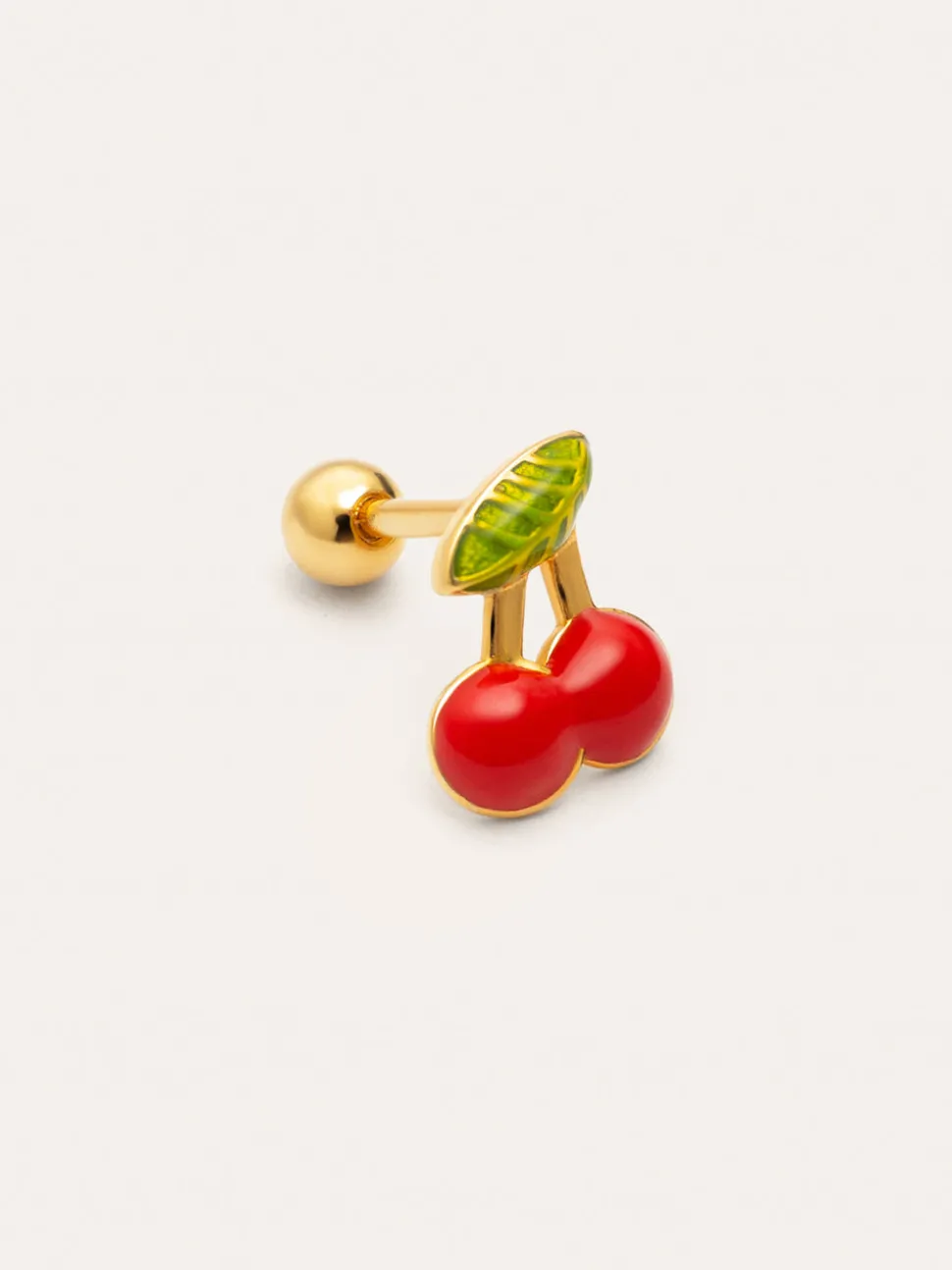 Pendiente Suelto Mini Cereza Baño Oro