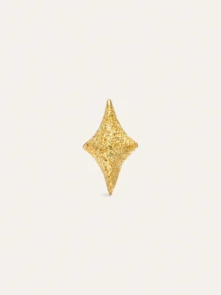 Pendiente Suelto Organic Star Spark Plata Baño Oro