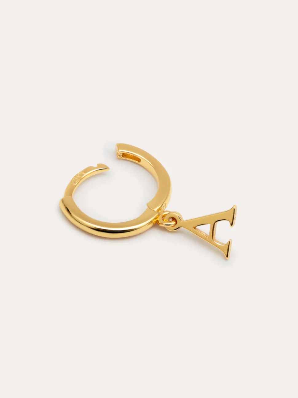 Pendiente Suelto Personalizado Aro Letter Plata Baño Oro