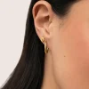 Pendiente Suelto Rosa Baño Oro