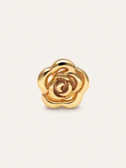 Pendiente Suelto Rosa Baño Oro