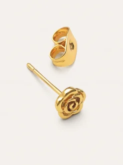 Pendiente Suelto Rosa Baño Oro
