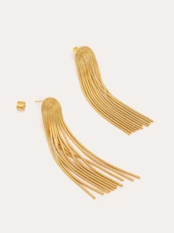 Pendientes Waterfall Acero Baño Oro
