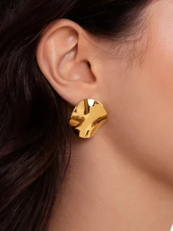 Pendientes Waves Acero Baño Oro