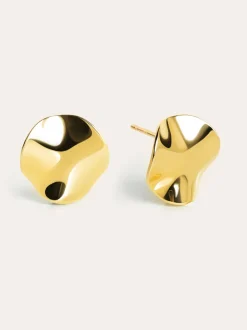 Pendientes Waves Acero Baño Oro