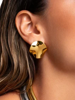 Pendientes Waves Acero Baño Oro