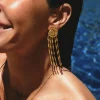 Pendientes Zafira Shells Acero Baño Oro
