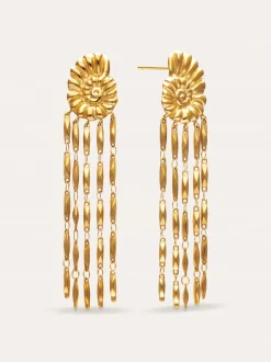 Pendientes Zafira Shells Acero Baño Oro