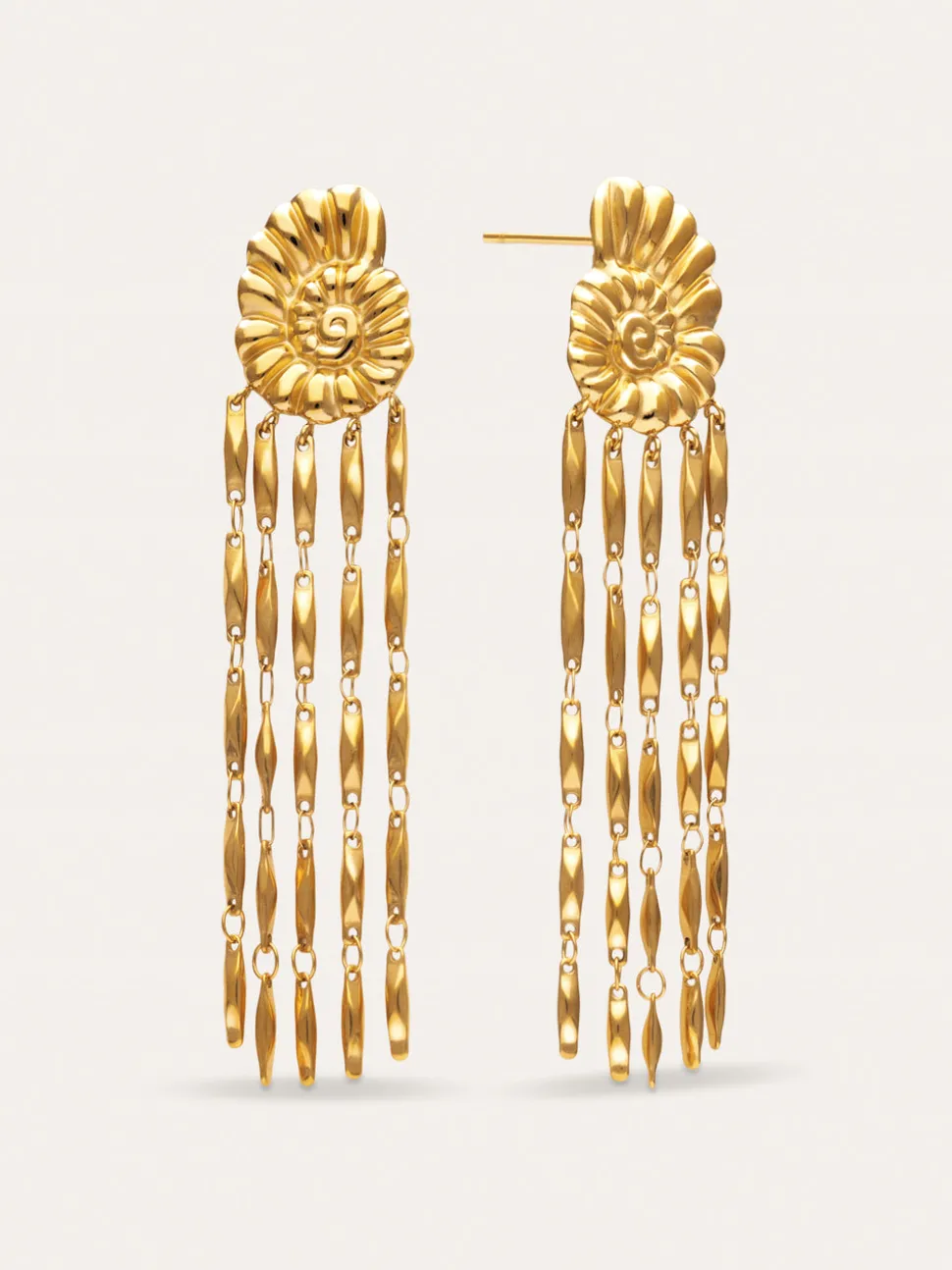 Pendientes Zafira Shells Acero Baño Oro