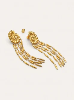 Pendientes Zafira Shells Acero Baño Oro