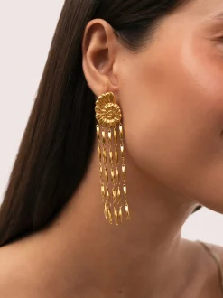 Pendientes Zafira Shells Acero Baño Oro