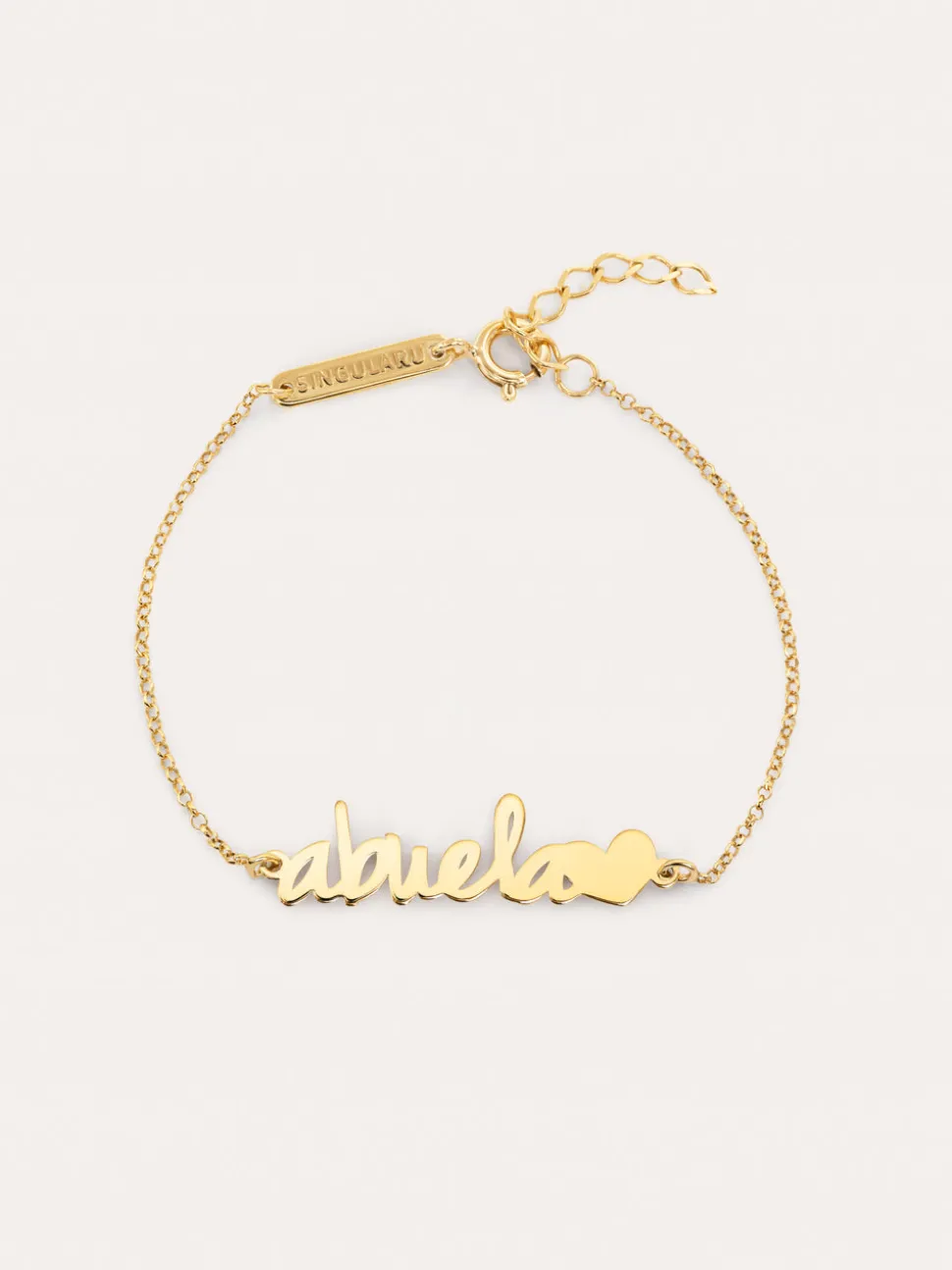 Pulsera Abuela Heart Plata Baño Oro