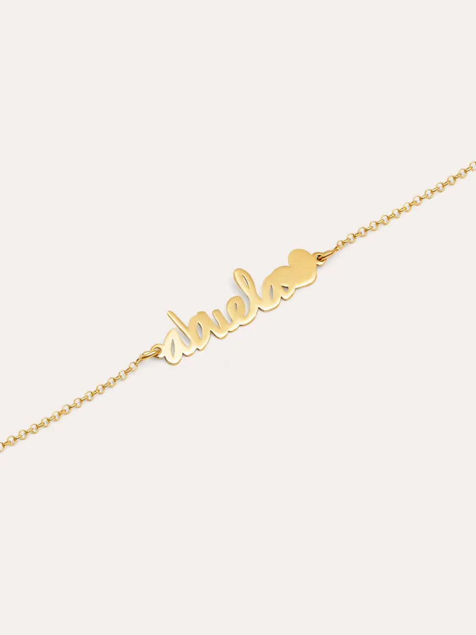 Pulsera Abuela Heart Plata Baño Oro