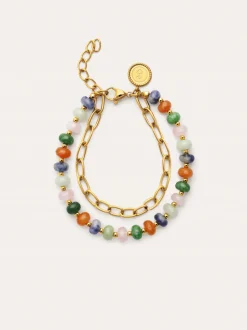 Pulsera Alpine Stones Acero Baño Oro