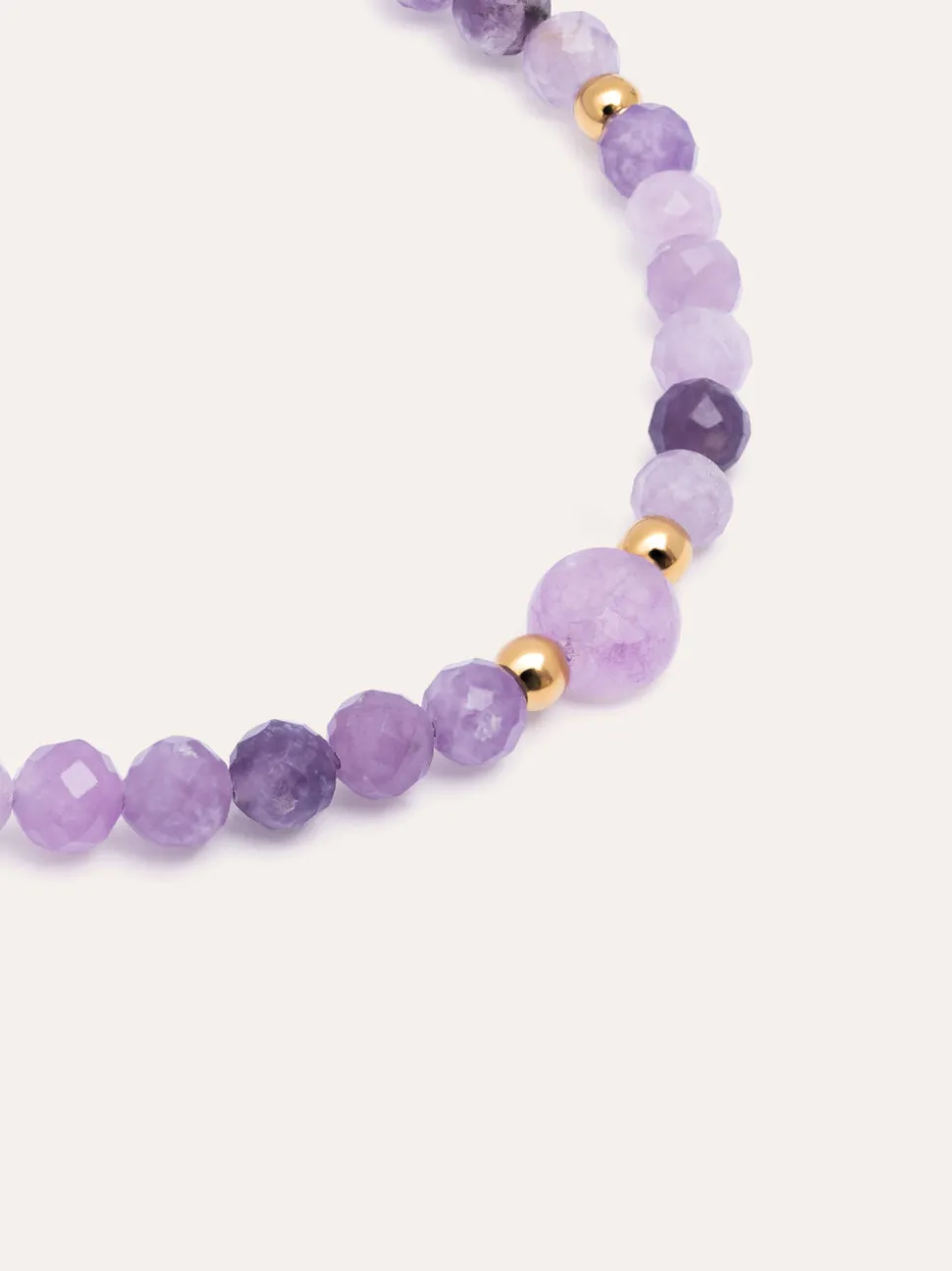 Pulsera Amulet Amatista Acero Baño Oro