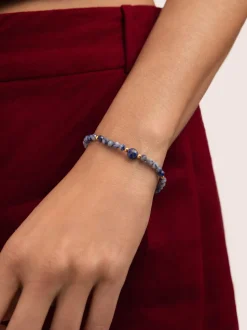 Pulsera Amulet Cianita Acero Baño Oro