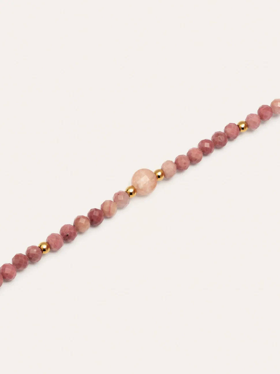 Pulsera Amulet Rodocrosita Acero Baño Oro
