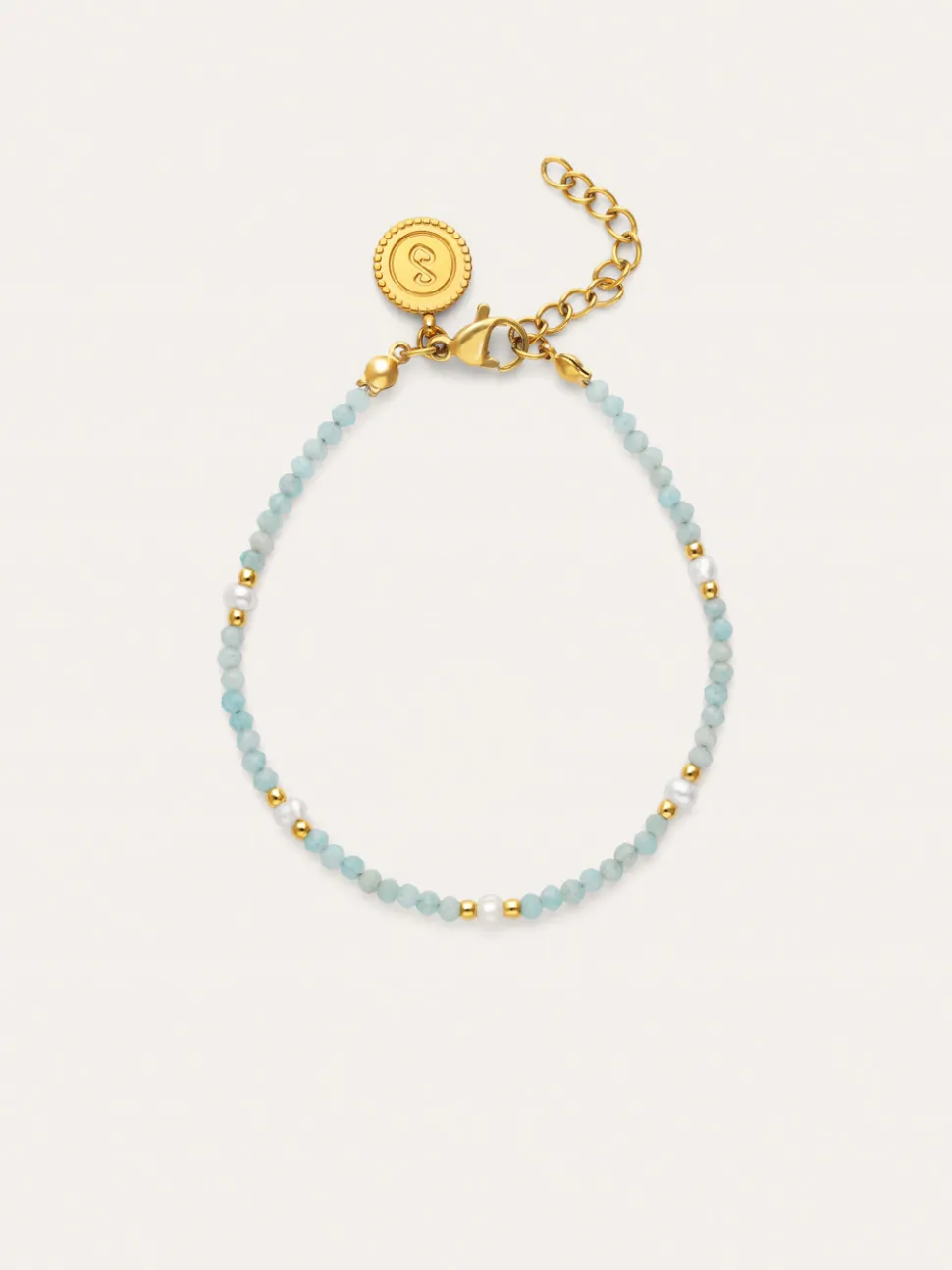Pulsera Azulina Acero Baño Oro