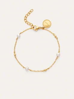 Pulsera Bahia Pearls Acero Baño Oro