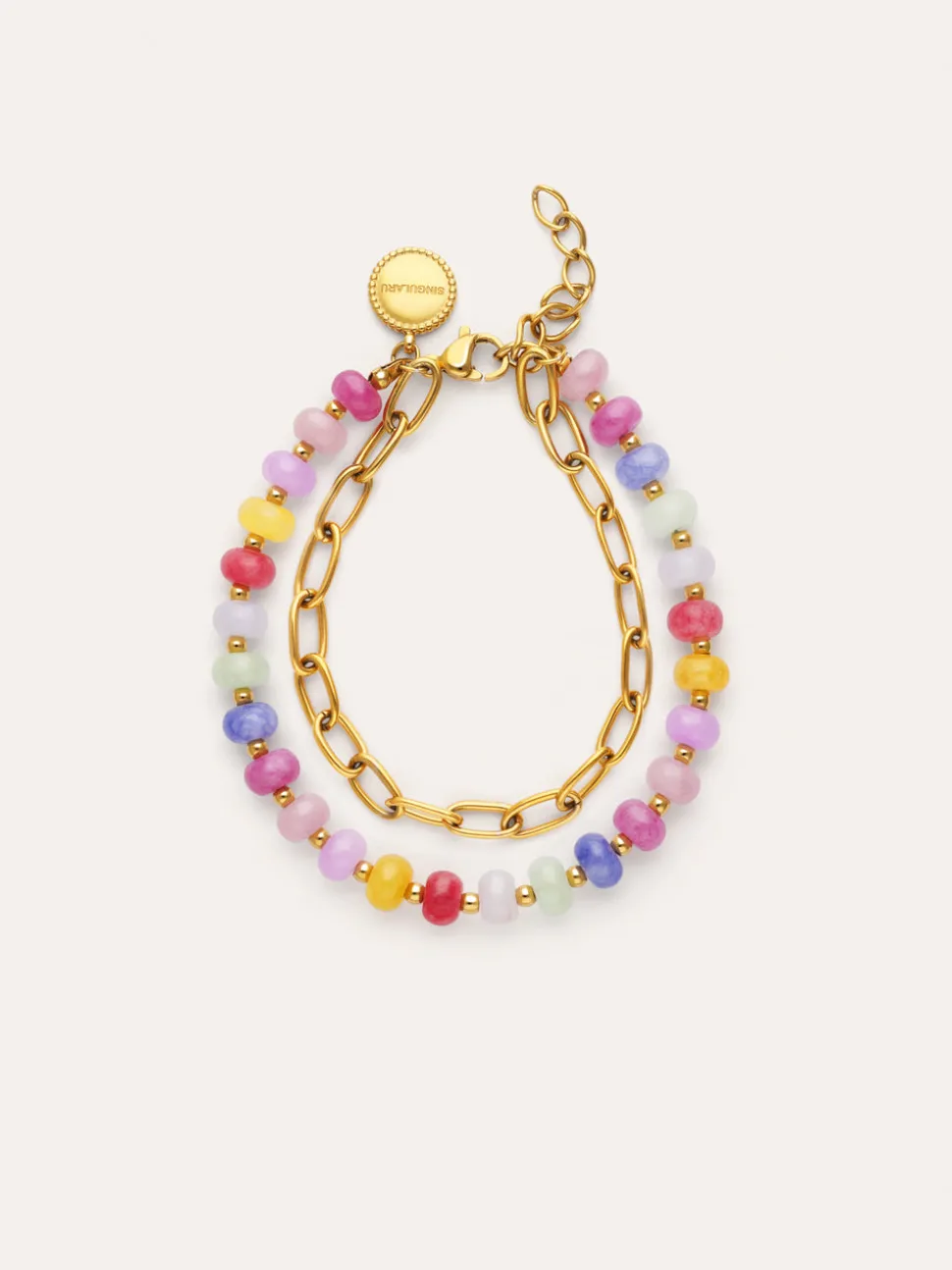 Pulsera Bali Chic Stones Acero Baño Oro
