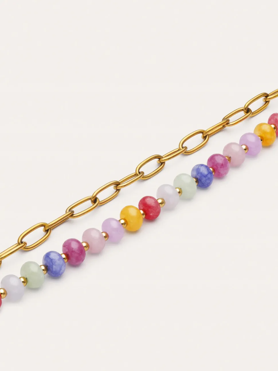 Pulsera Bali Chic Stones Acero Baño Oro
