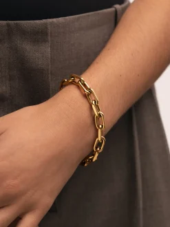 Pulsera Big Link Acero Baño Oro
