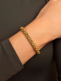 Pulsera Big Rope Acero Baño Oro