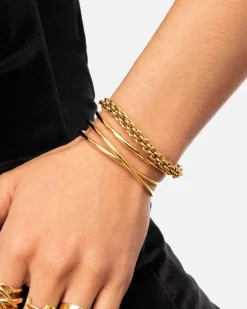 Pulsera Big Rope Acero Baño Oro