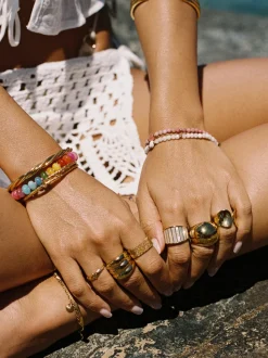 Pulsera Bloom Stones Acero Baño Oro