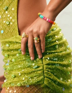Pulsera Bloom Stones Acero Baño Oro