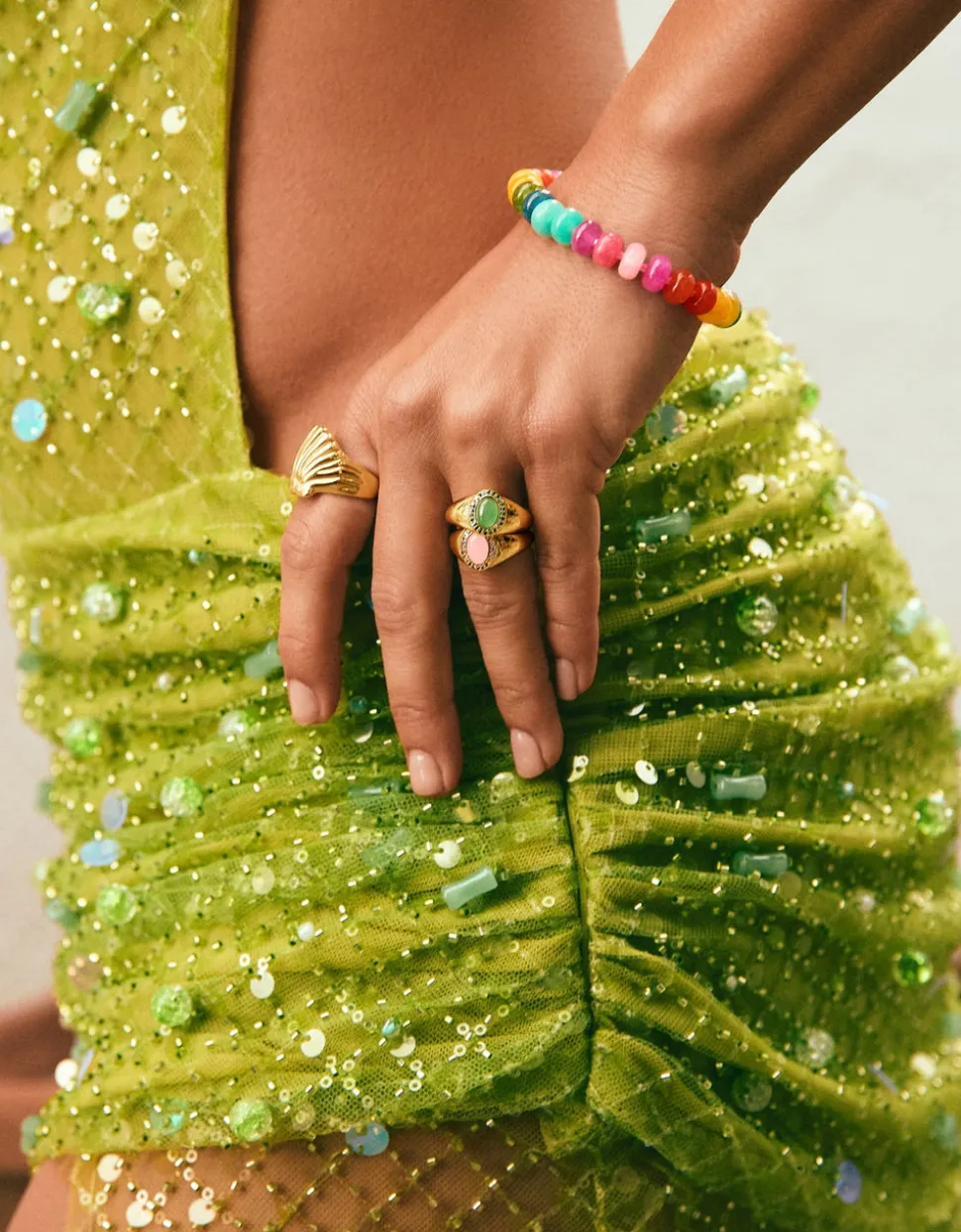 Pulsera Bloom Stones Acero Baño Oro
