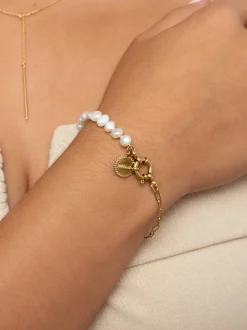 Pulsera Chic Pearl Acero Baño Oro