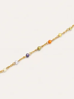 Pulsera Crystals Colors Atardecer Acero Baño Oro