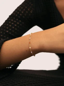 Pulsera Crystals Colors Atardecer Acero Baño Oro