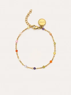 Pulsera Crystals Colors Atardecer Acero Baño Oro