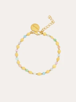 Pulsera Crystals Solar Acero Baño Oro
