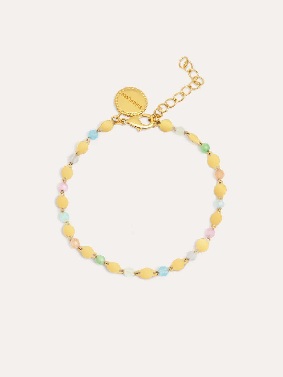Pulsera Crystals Solar Acero Baño Oro