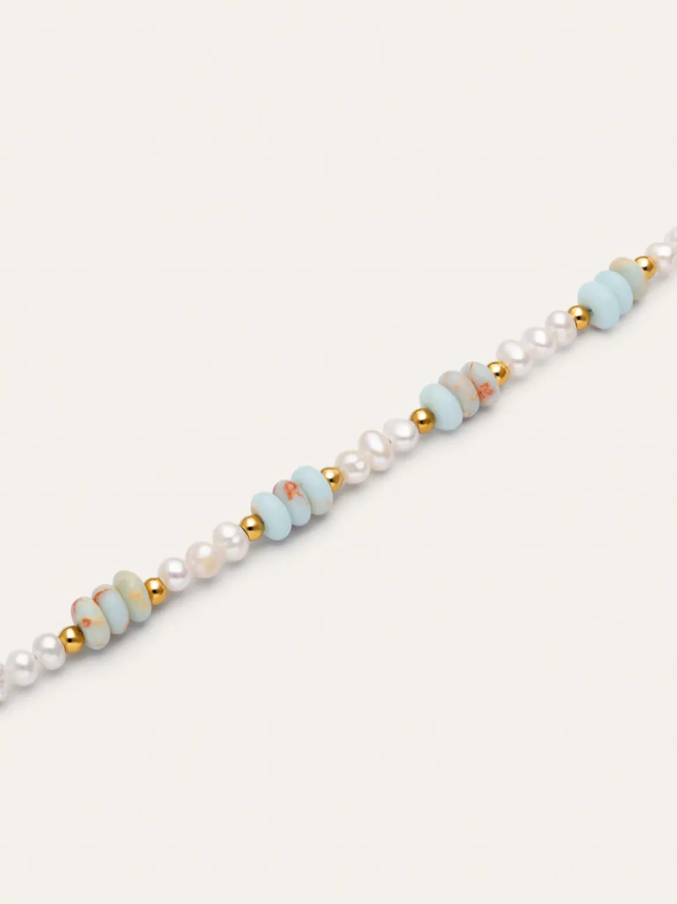 Pulsera Daylight Perlas Acero Baño Oro