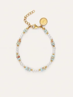 Pulsera Daylight Perlas Acero Baño Oro