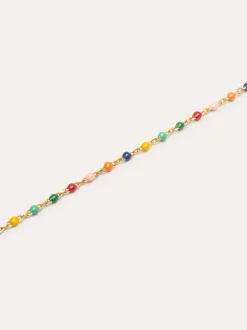 Pulsera Dots Colors Enamel Plata Baño Oro