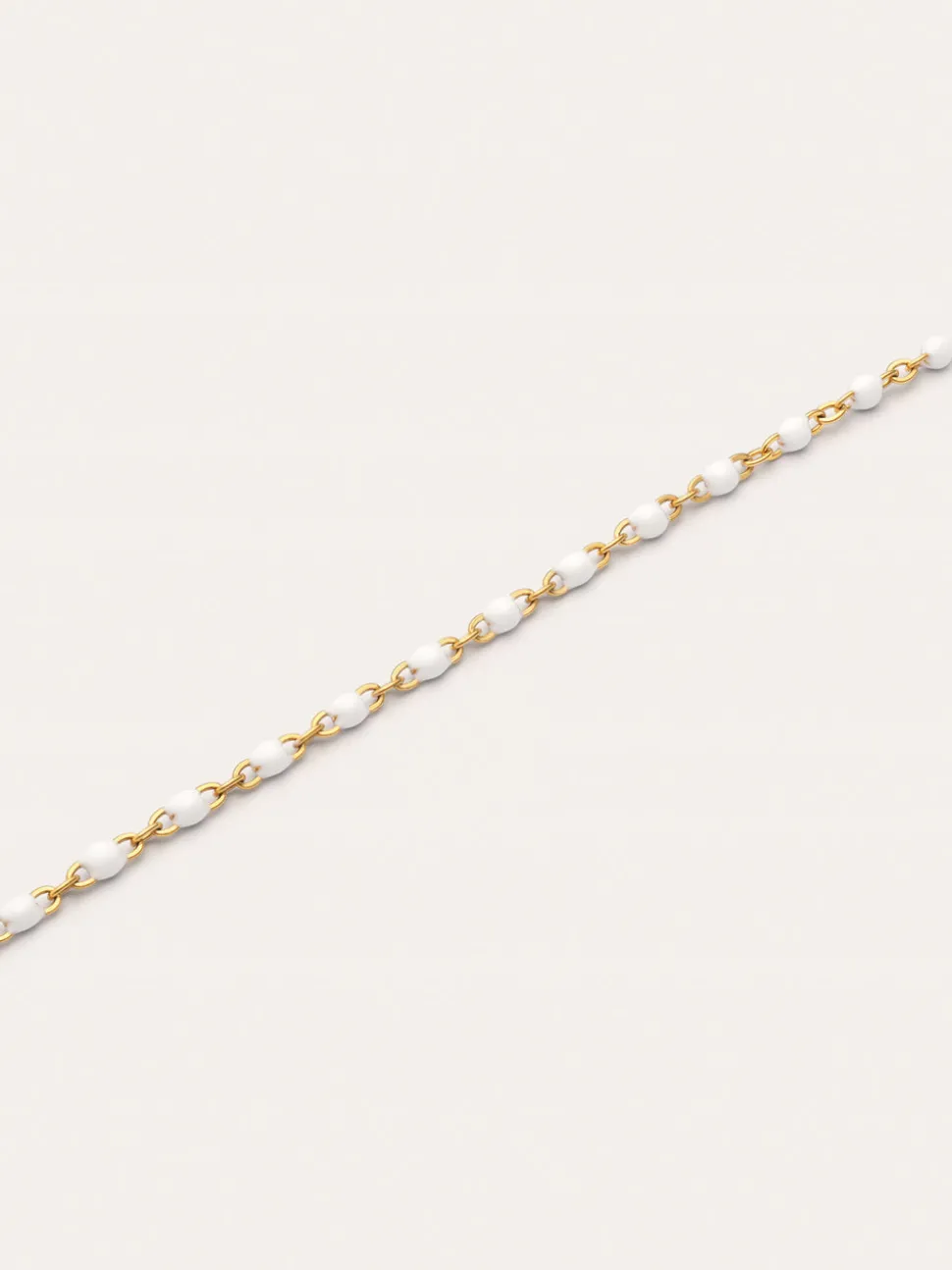 Pulsera Dots Enamel Blanco Acero Baño Oro