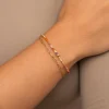 Pulsera Double Crystal Summer Acero Baño Oro