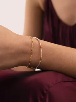 Pulsera Double Glam Acero Baño Oro