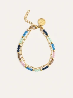 Pulsera Dye Dots Bruma Acero Baño Oro